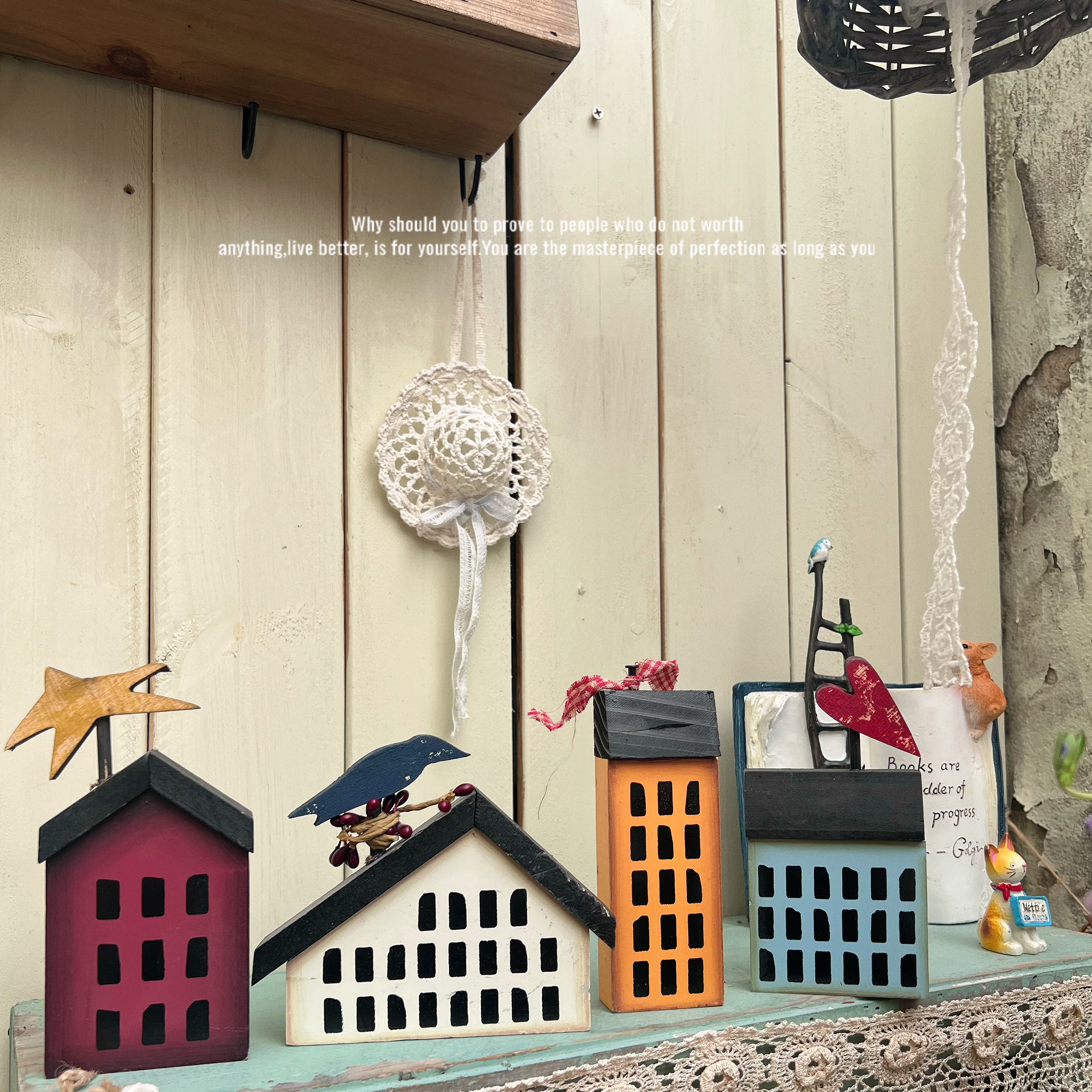 木质小房子做旧中古风装饰拍摄道具纯手工外贸可爱装饰