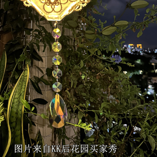 INS风太阳捕手水晶风铃挂件材料摆件配件水晶挂件花园庭院氛围感