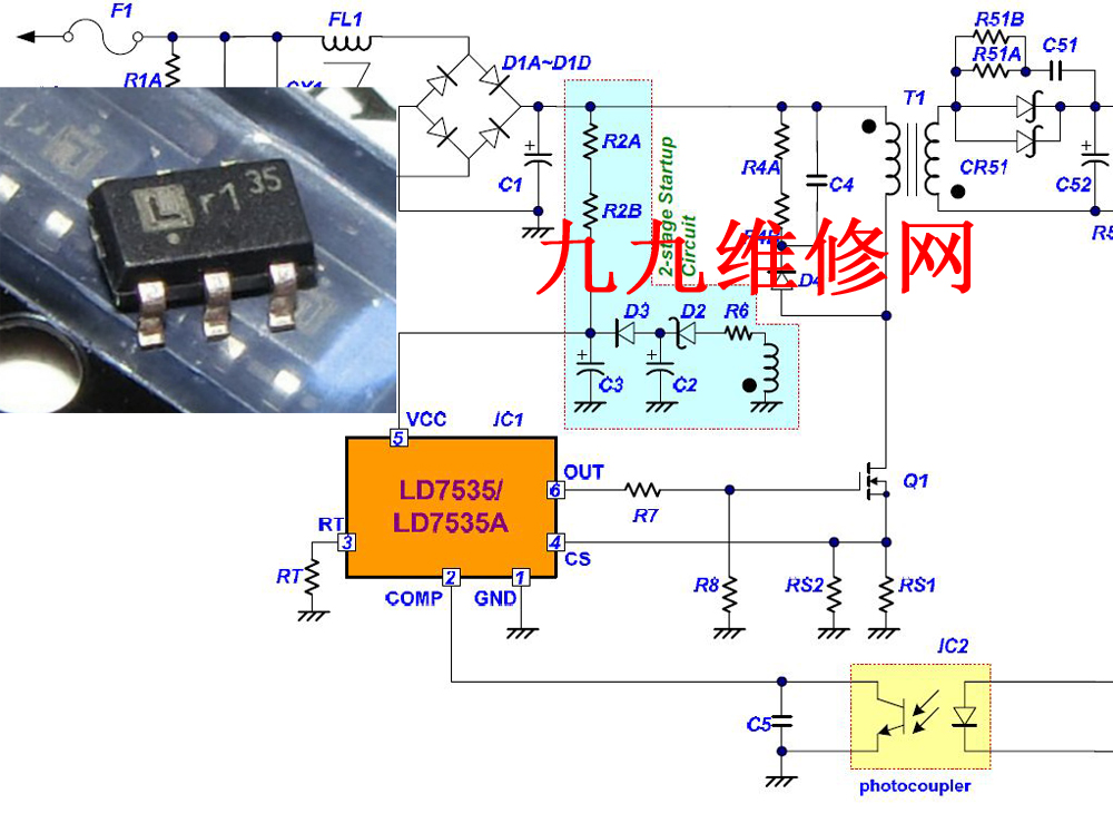 LD7535MBL电源管理芯片 6脚通用电源芯片 液晶芯片 j0330