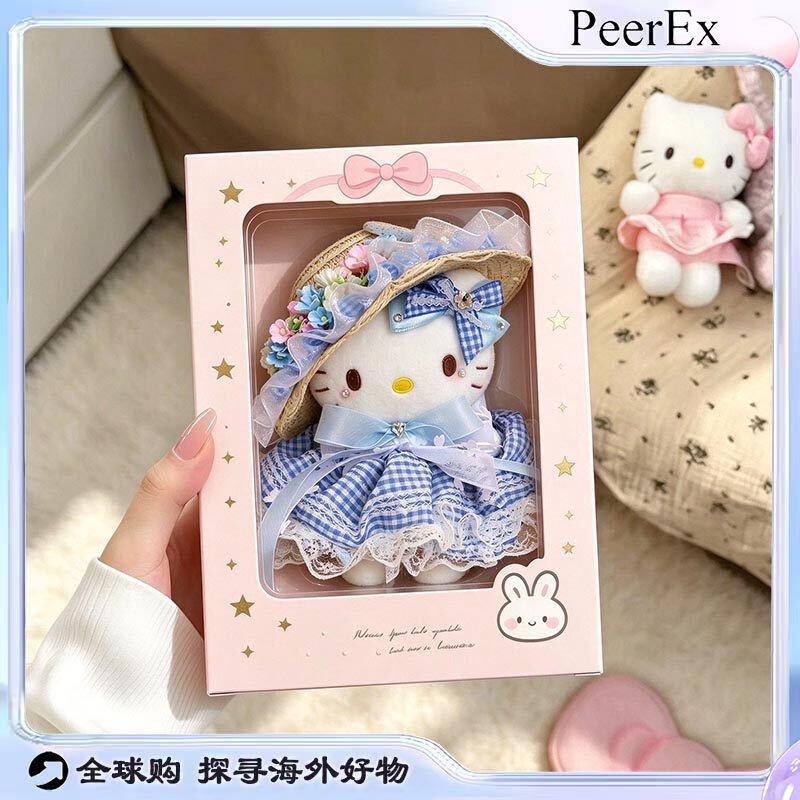 日本PeerEx浅蓝絮语哈喽kitty书包挂件毛绒公仔玩偶生日礼物可爱