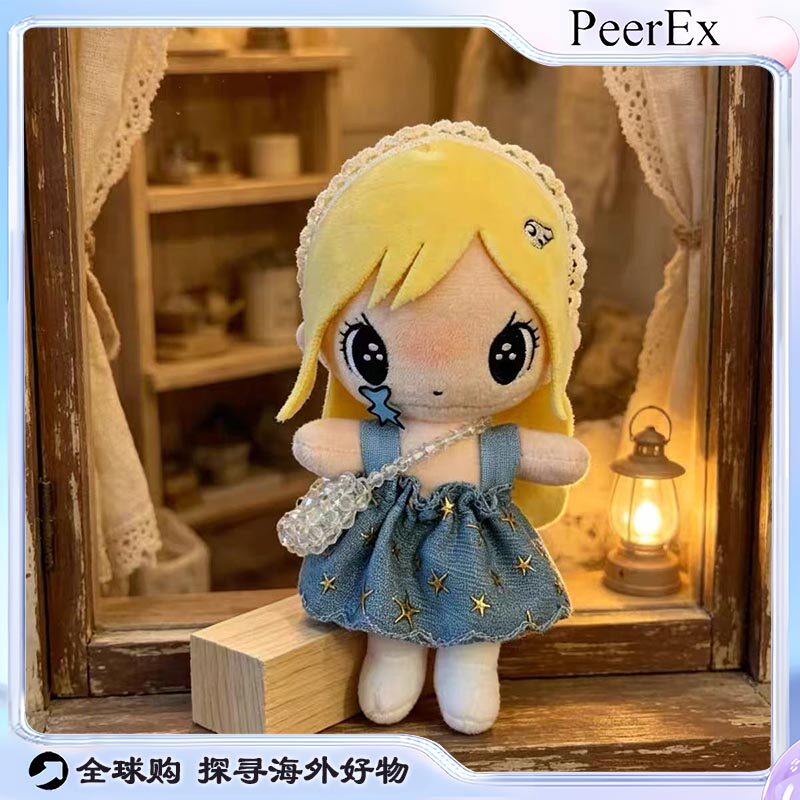 日本PeerEx星星牛仔套装野上有秋毛绒公仔挂件卡通玩偶包包装饰品
