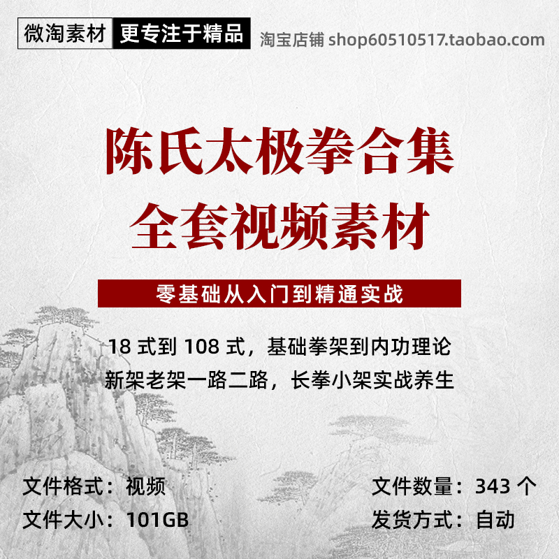 陈氏太极拳全套视频从入门到精通实战视频素材陈式太极老架新架