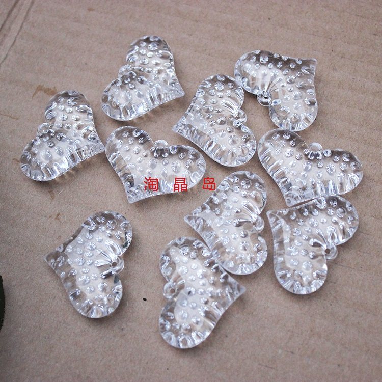 婚庆用品DIY饰品配件散珠串珠材料钻石球亚克力吊坠桃心形