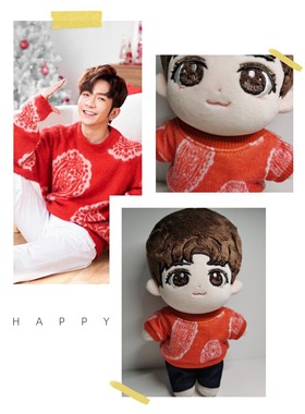 Mirror公仔衫娃衣20cm应援定制AnsonLo盧瀚霆广告红色毛衣