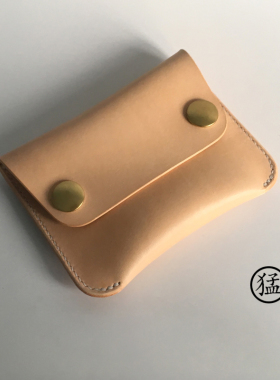 猛手造手工植鞣革牛皮真皮简约复古男女小巧随身零钱包卡包收纳包