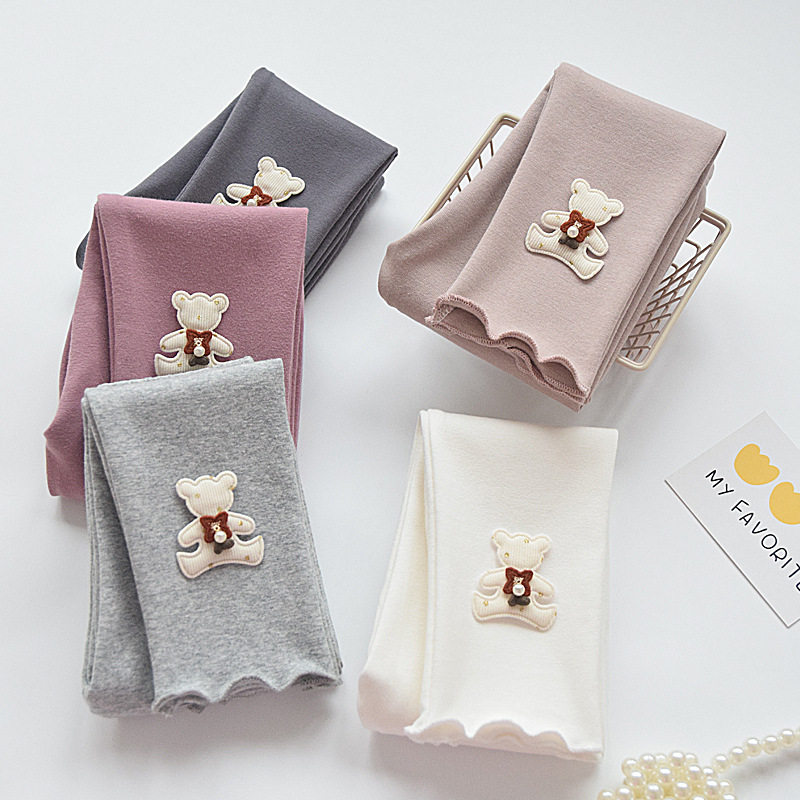 儿童打底裤春夏新款薄款宝宝裤子外穿白色女童纯棉长裤小童九分裤