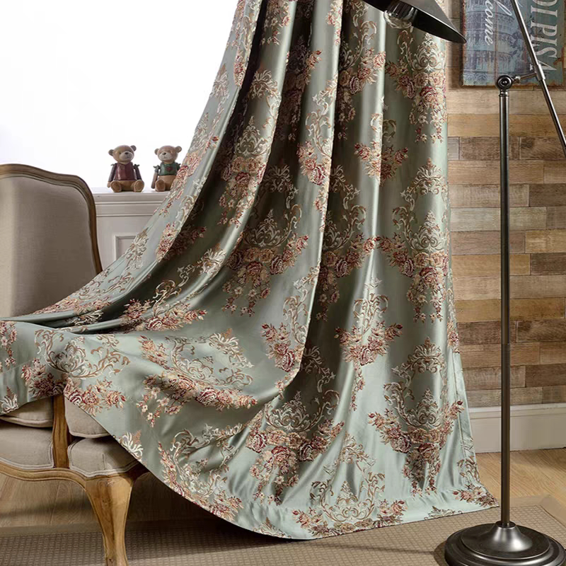 新款高档窗帘高精密仿绣提花高端布帘客厅卧室轻奢遮光新中式定制