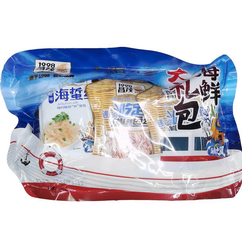 昌茂海鲜大礼包1156g鱿鱼丝小银鱼丁香鱼海藻年货送礼6种组合礼盒