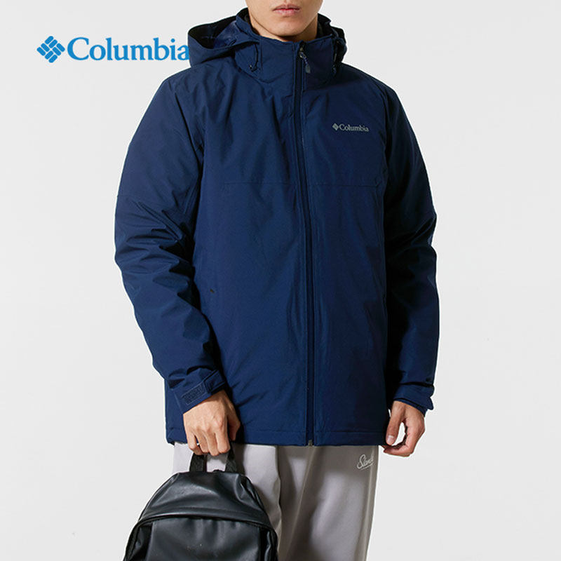 哥伦比亚冲锋衣秋冬户外徒步登山防风保暖外套热能反射羽绒三合一