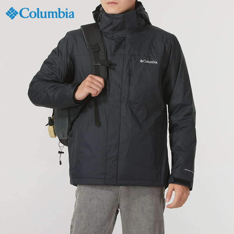 Columbia哥伦比亚三合一冲锋衣男冬季保暖夹克正品防水男士外套
