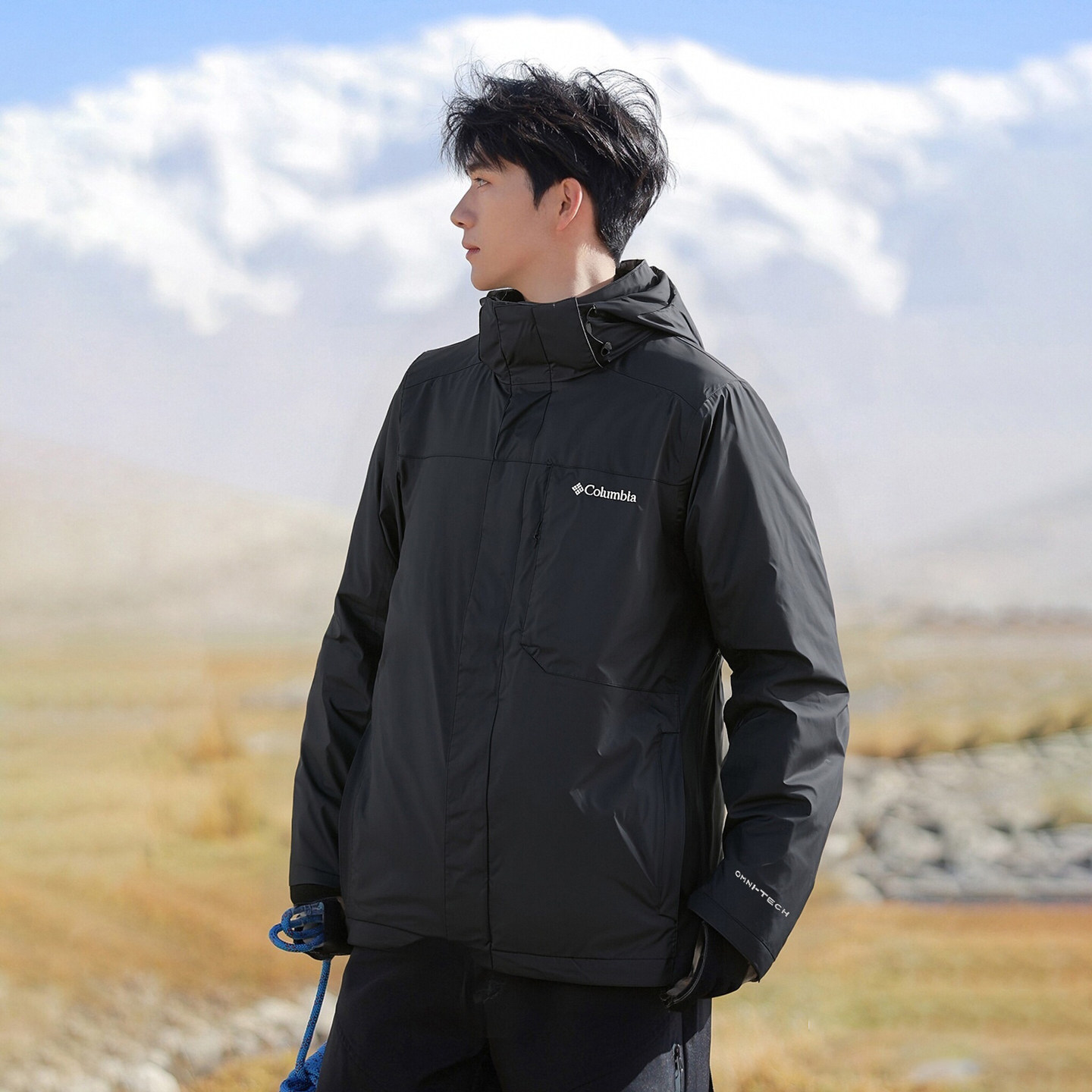 哥伦比亚三合一冲锋衣男装官方正品冬季新款抓绒内胆夹克登山外套