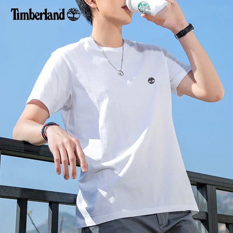 Timberland添柏岚纯棉短袖男夏季宽松透气半袖新款男士休闲T恤衫
