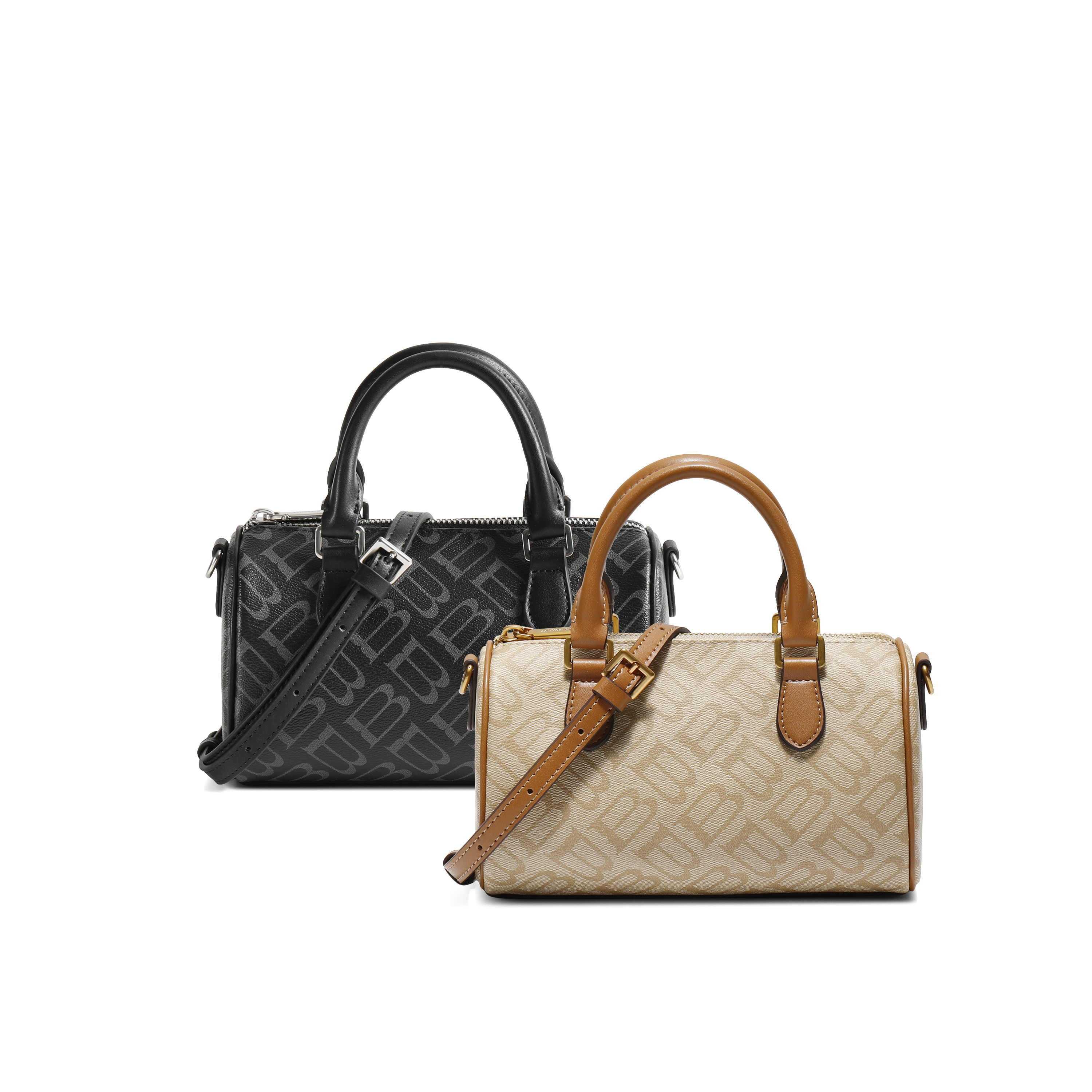 百丽包包女海鸥老花休闲单肩斜挎手提手拎保龄球波士顿包X7368CX5