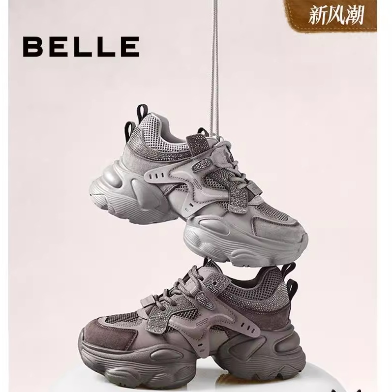 百丽机能风灰色老爹鞋休闲运动鞋