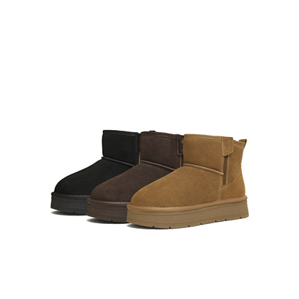 天美意厚底加绒保暖雪地靴棉鞋女休闲短靴2025冬新款BM272DD5