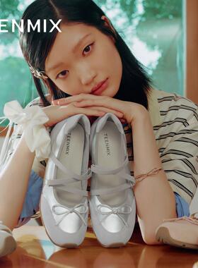 天美意运动芭蕾德训玛丽珍鞋女鞋2025夏新款浅口单鞋BL251CQ5