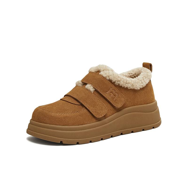 天美意厚底加绒保暖毛毛鞋雪地靴