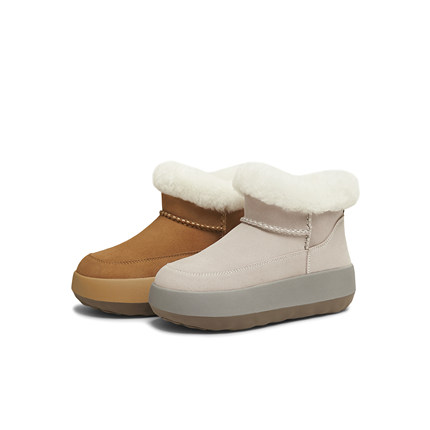 天美意厚底户外加绒雪地靴棉鞋女鞋子休闲短靴2025冬新款BM331DD5