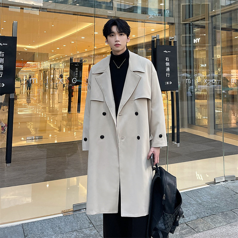 雪柏长款宽松风衣秋冬季