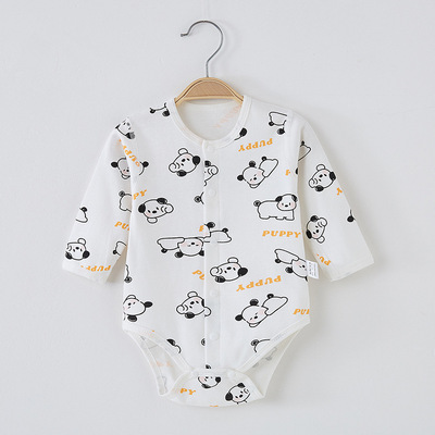 新生婴儿包屁衣春秋纯棉无骨长袖连体衣初生宝宝护肚三角哈衣