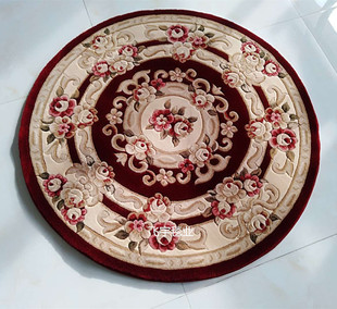 140道羊毛地毯 可水洗地毯  床头转椅地毯 圆形地毯 一米正圆