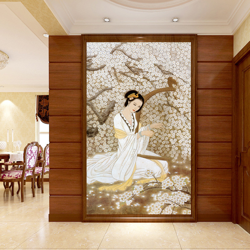 美女仕女图壁画 仕女图大型壁画 工笔人物壁画 墙纸 古代名画壁画