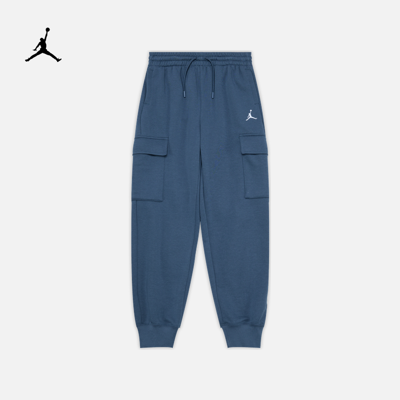 耐克乔丹大童法式毛圈工装长裤春季男童机能风舒适JORDAN IF3739
