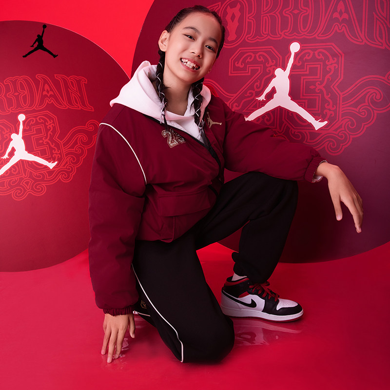 耐克乔丹新年系列马年限定大童针织长裤春女童新款JORDAN IR8008