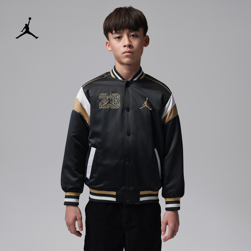 耐克乔丹新年系列马年限定大童缎面夹克新款男童JORDAN IU5375