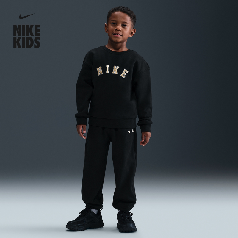 耐克幼童柔软透气宽松上衣和长裤套装男童冬季学院风NIKE FZ9923