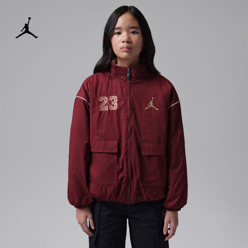 耐克乔丹新年系列马年限定大童双面穿夹克新款女童JORDAN IU5466
