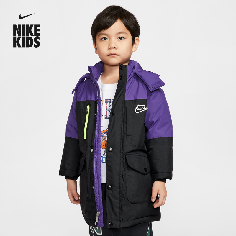 耐克幼童三防羽绒服夹克冬季男童工装宽松保暖防泼水NIKE IQ9941
