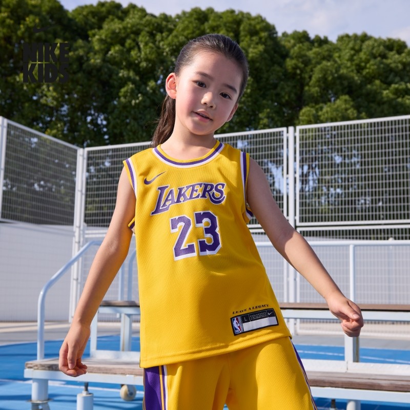 Nike耐克官方湖人队男童Icon NBA勒布朗·詹姆斯幼童球衣HF7716