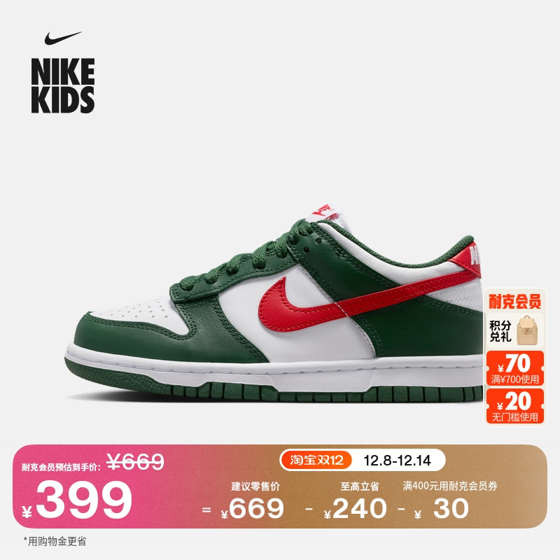 Nike耐克Dunk胶底大童运动鞋板鞋