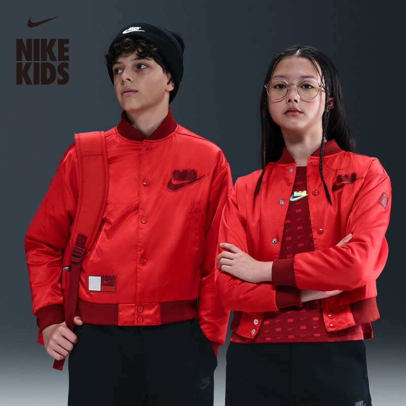 耐克乐高联名大童保暖篮球夹克冬季男女童外套NIKE X LEGO IB6389
