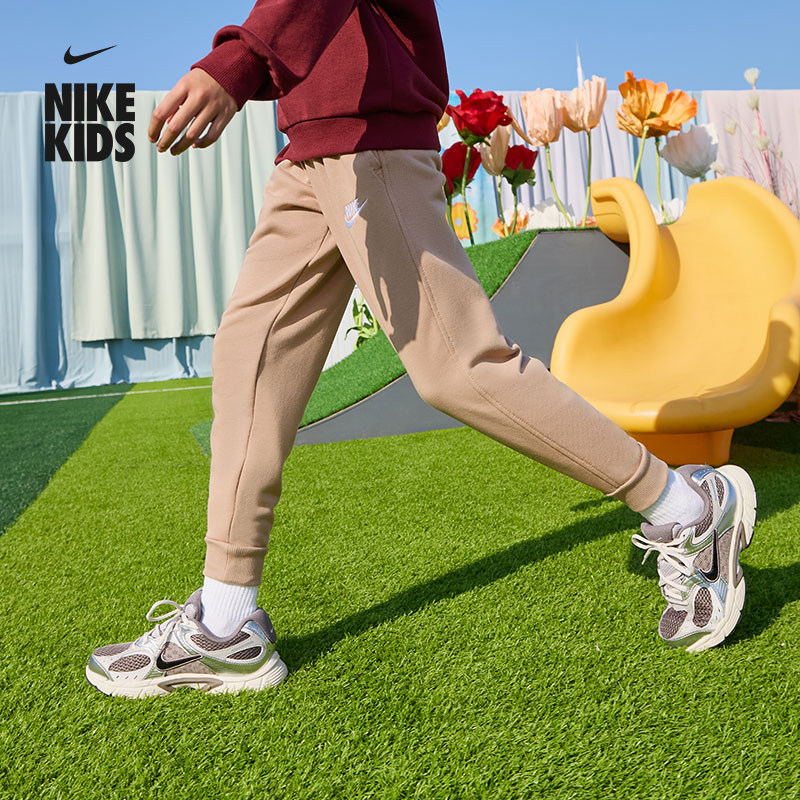 耐克大童针织长裤春季男女童刺绣运动裤NIKE CLUB FLEECE FD3019