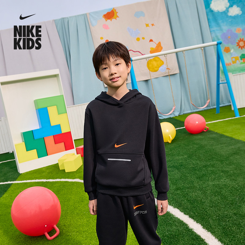 耐克大童加绒连帽衫冬季新款男女童卫衣NIKE CLUB FLEECE HV0392