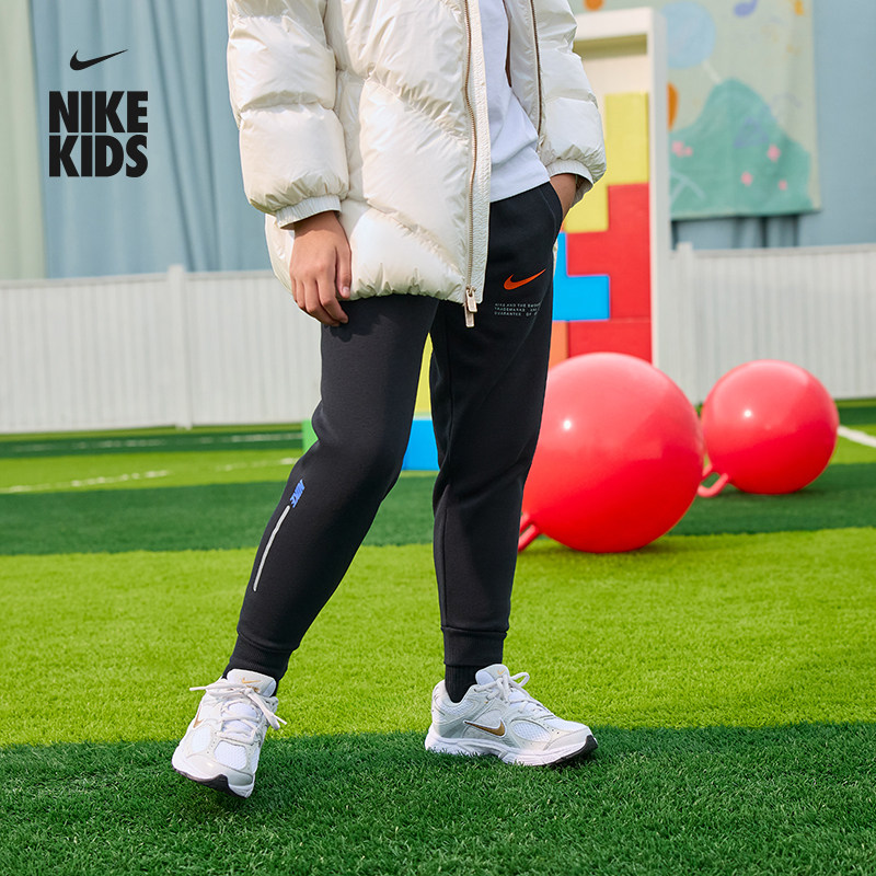 耐克大童加绒长裤冬季新款男女童反光NIKE CLUB FLEECE HV0393
