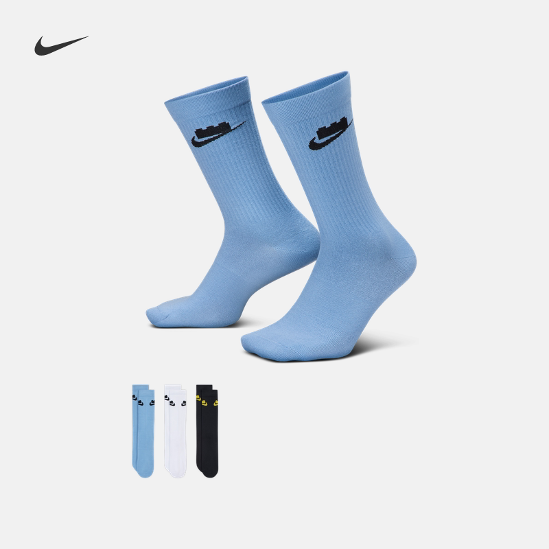 耐克乐高联名中筒运动袜(3双)夏季轻便支撑NIKE X LEGO HV9635