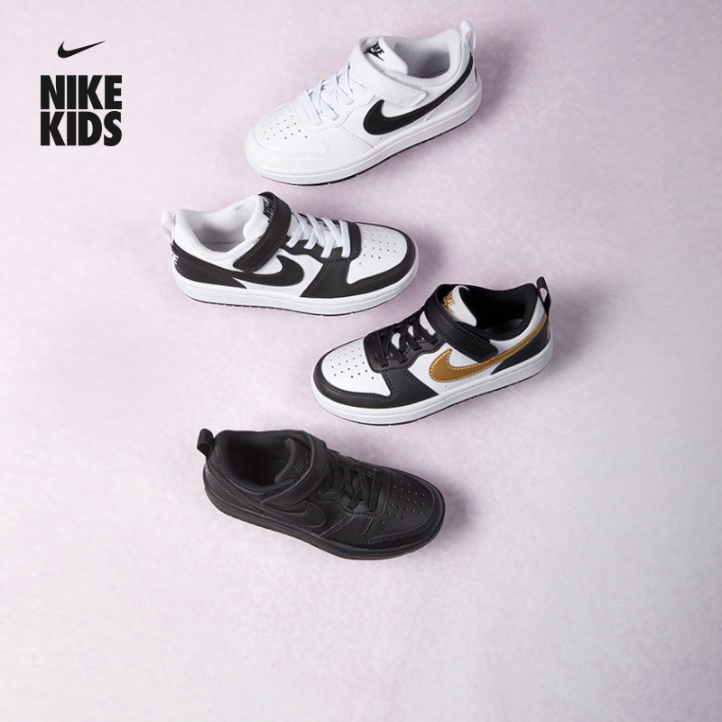 耐克酷菠萝幼童平底运动鞋春季男女童低帮板鞋NIKE COURT DV5457