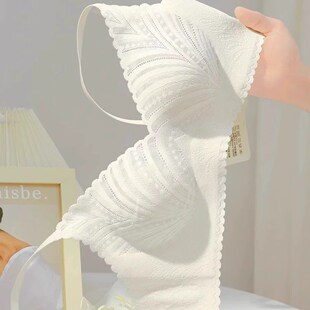 GULIBERRY超薄内衣女大胸显小防下垂收副乳蕾丝缩胸细肩带文胸