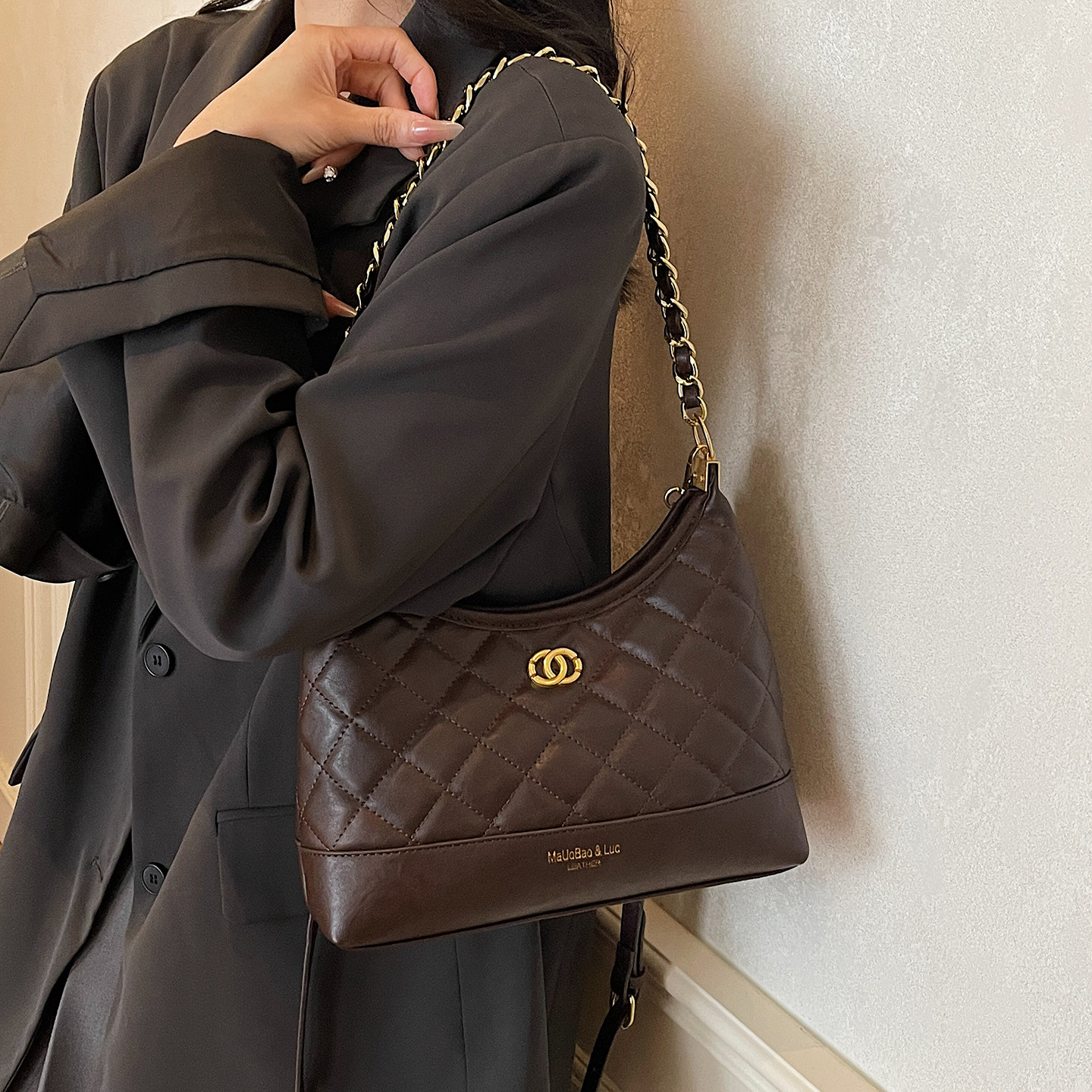 秋冬复古精致链条包包女2025新款时尚百搭单肩斜挎包高级感腋下包,箱包皮具/热销女包/男包,单肩包,淘宝优惠券,粉丝福利购,淘宝优惠卷