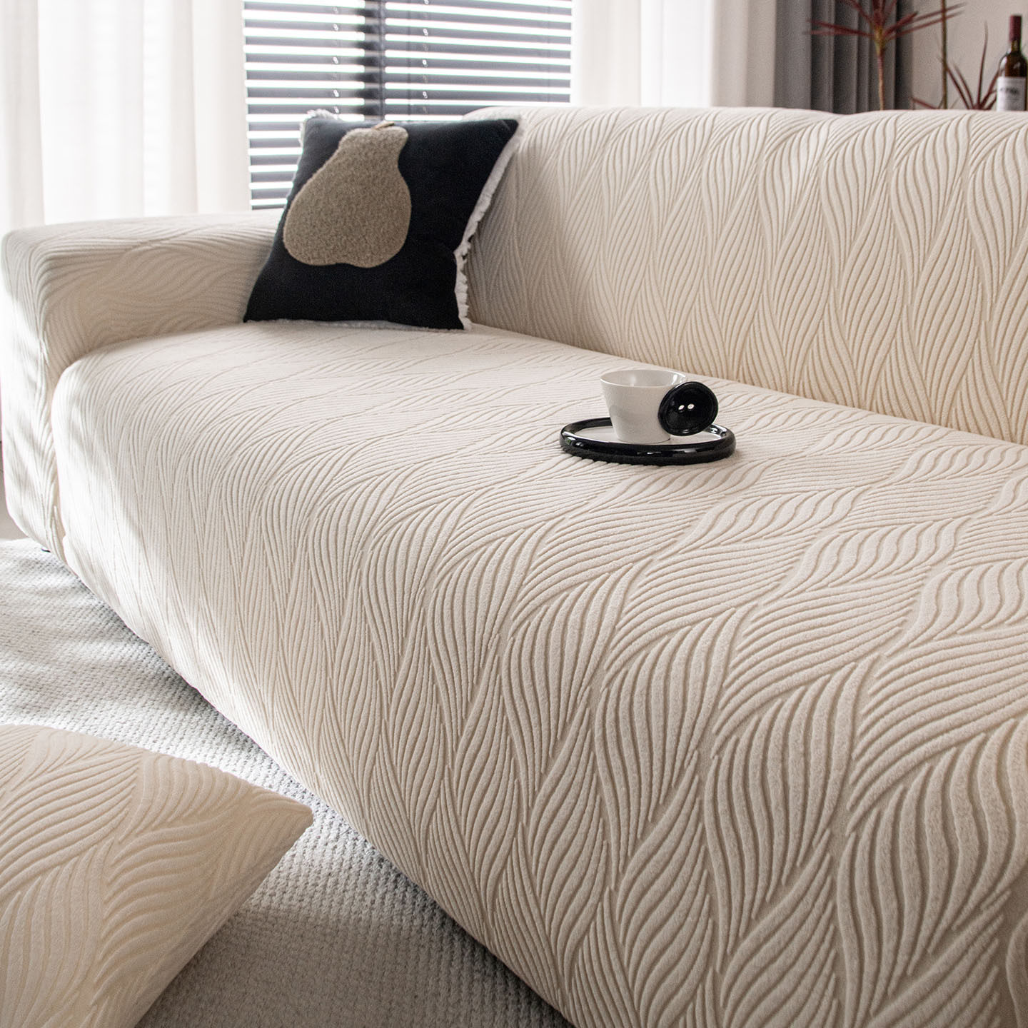 2025新款四季通用简约风格提花绒沙发套盖布防滑沙发全包罩套,居家布艺,沙发套,淘宝优惠券,粉丝福利购,淘宝优惠卷