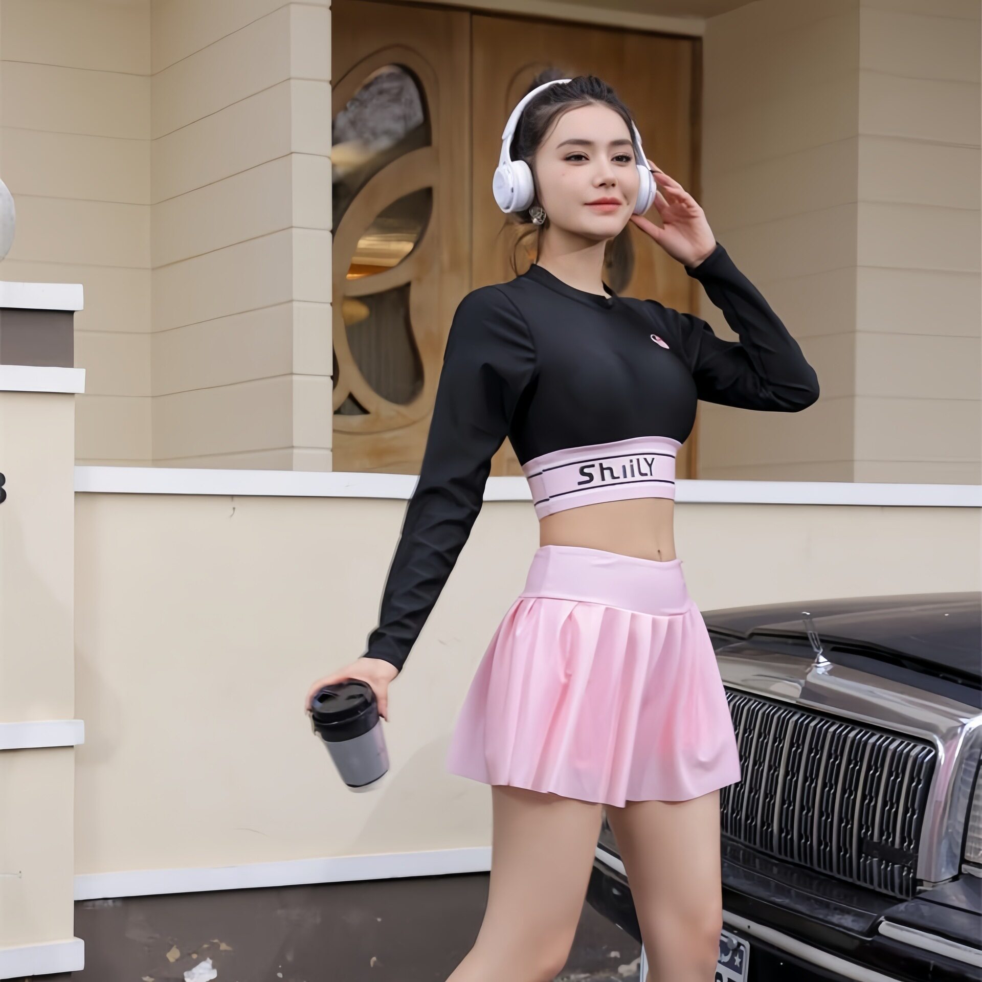 春夏分体抹胸裙式泳衣女显瘦遮肚高腰沙滩海边度假游泳装