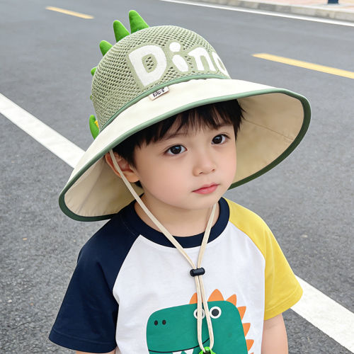 儿童防晒帽夏季恐龙大檐遮