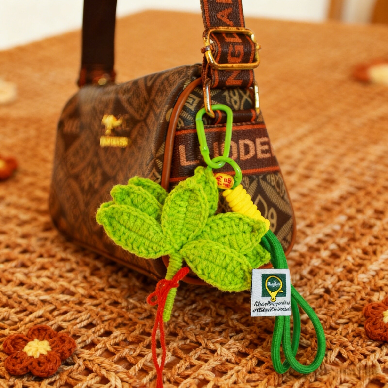 毛线编织挂件去晦气柚子叶手工钩织包挂钥匙扣车挂耳机手机链礼物