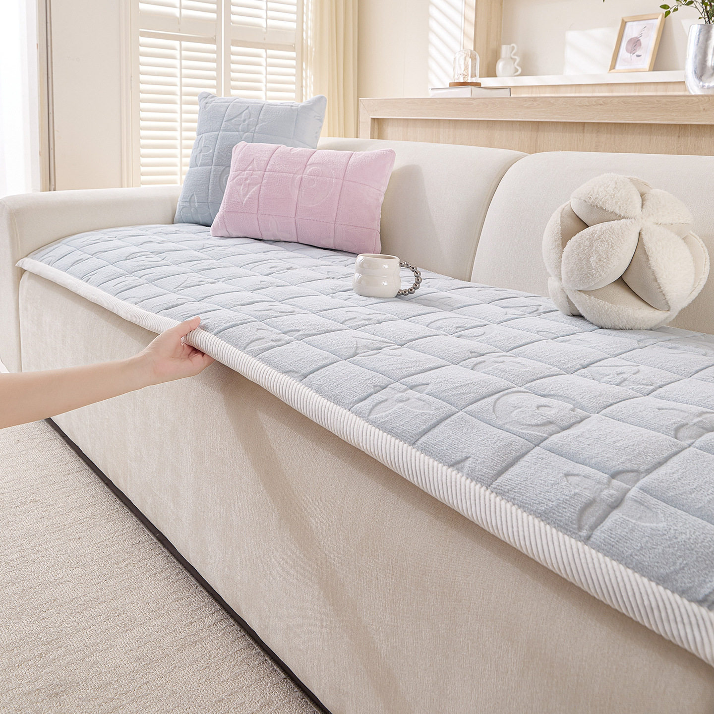 防猫爪牛奶绒沙发套罩2026秋冬全盖防滑坐垫子直排皮沙发,居家布艺,沙发套,淘宝优惠券,粉丝福利购,淘宝优惠卷