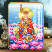 地藏菩萨摆台相框高清水晶摆台家用挂画佛像画像地藏王木版 画像图