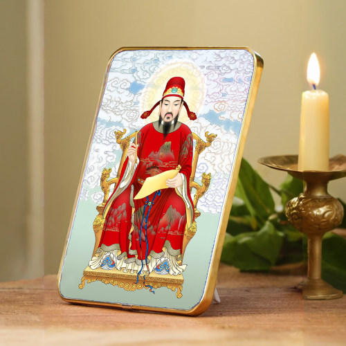 文昌画帝君摆件画像神像图金榜题名上岸好运家居书桌吉祥物木版画