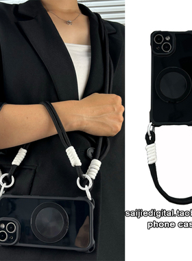 黑色旋转支架适用vivo IQOO neo9/8/7/6/5手机壳neo9s pro+斜挎挂绳z9磁吸turbo可背带创意硅胶软高级感小众